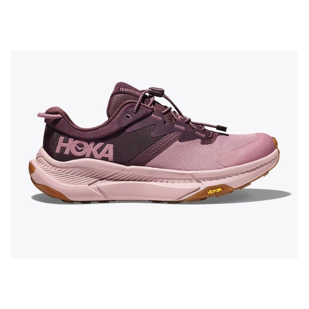 HOKA Transport Women 9.5 Purple Trail Hiking Sneakers Vibram Sole Walking